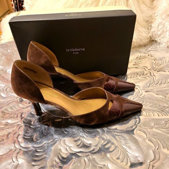 Liz Claiborne espresso/DK.BROWN KIDSUEDE/MILANO SZ.9 - Picture 3 of 7